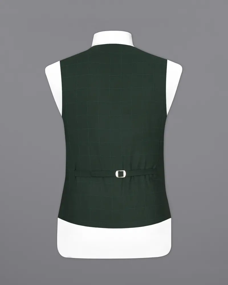 Gunmetal Green Plaid Waistcoat 6