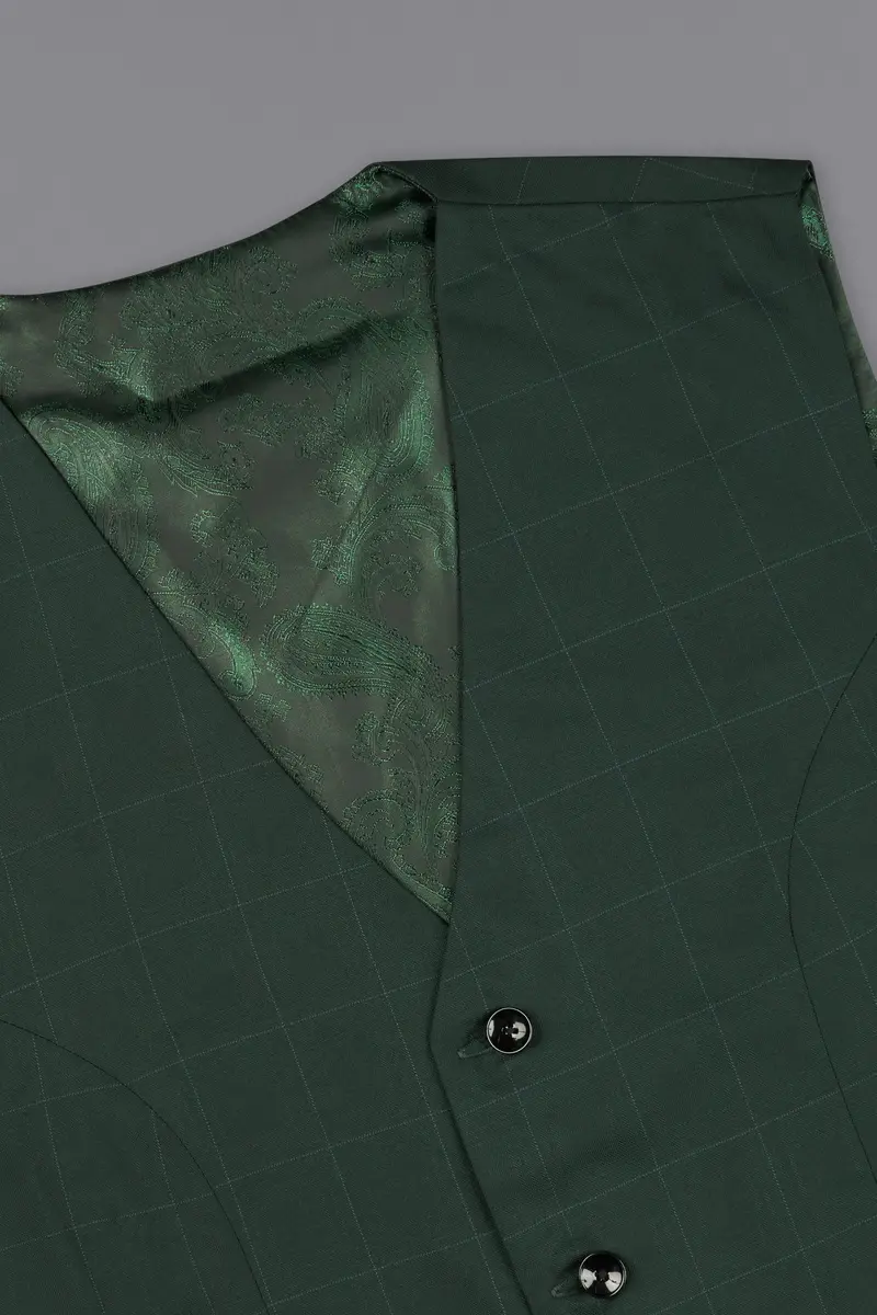 Gunmetal Green Subtle Windowpane Tuxedo Suit 14