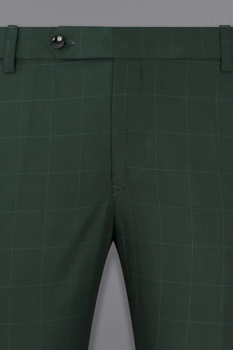 Gunmetal Green Subtle Windowpane Tuxedo Suit 16