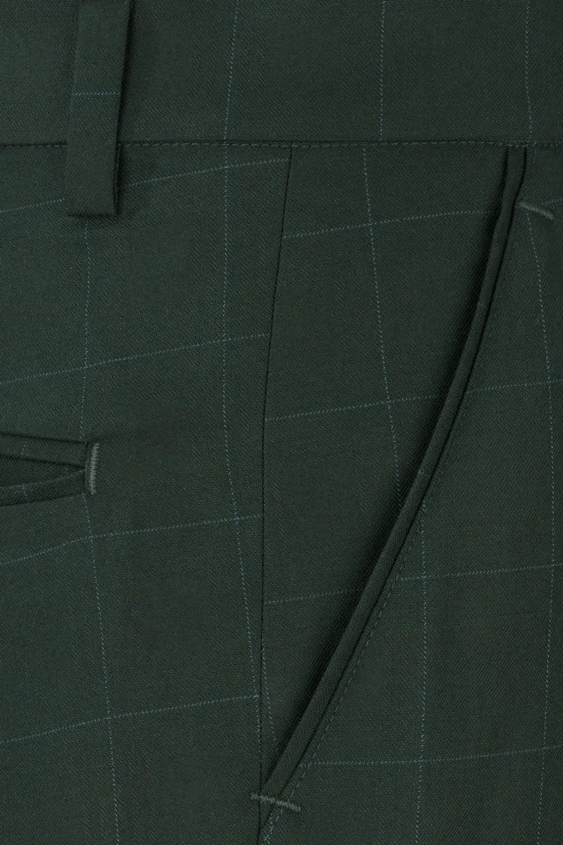 Gunmetal Green Subtle Windowpane Tuxedo Suit 17