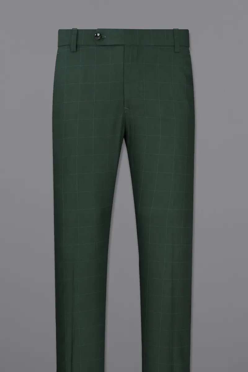 Gunmetal Green Subtle Windowpane Tuxedo Suit 18