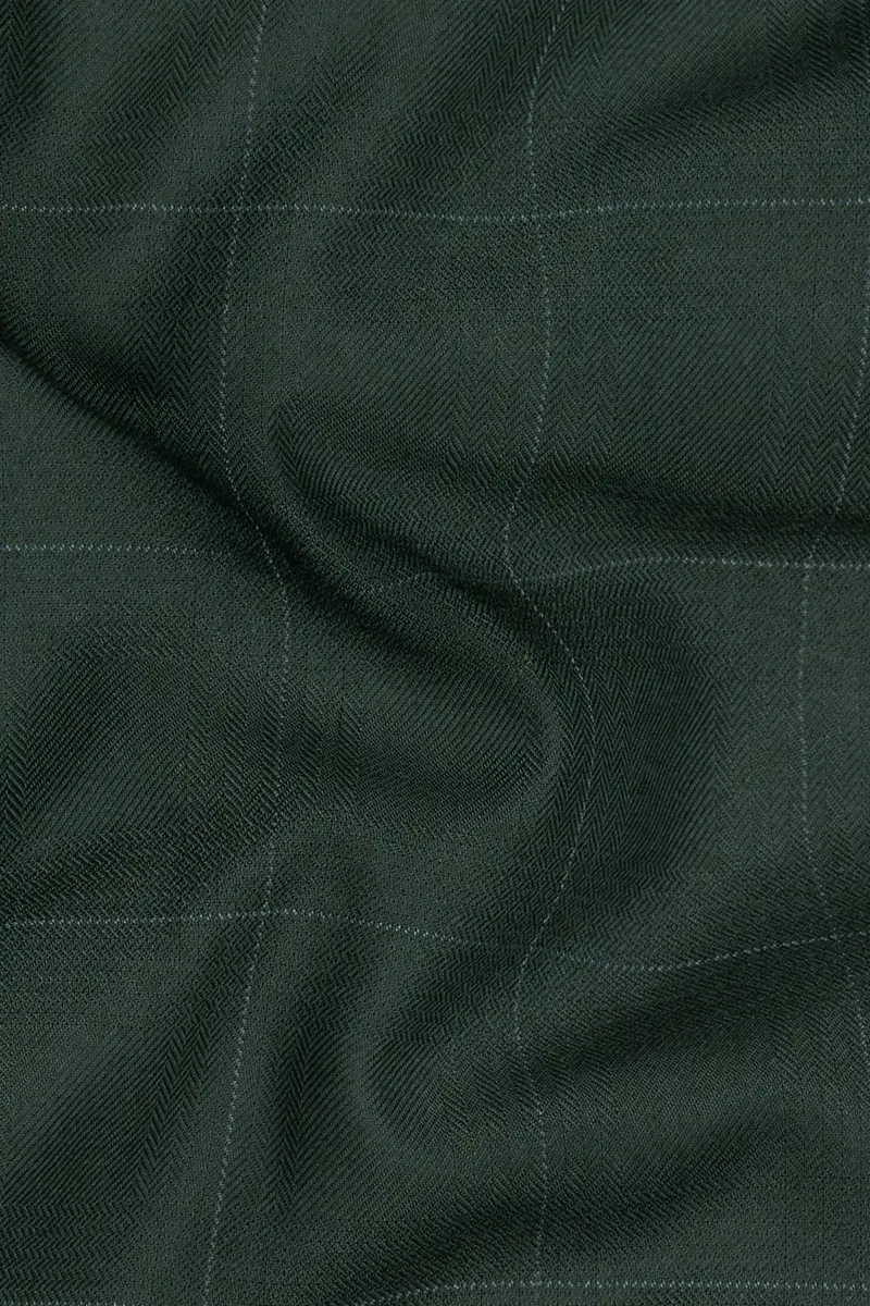 Gunmetal Green Subtle Windowpane Tuxedo Suit 3