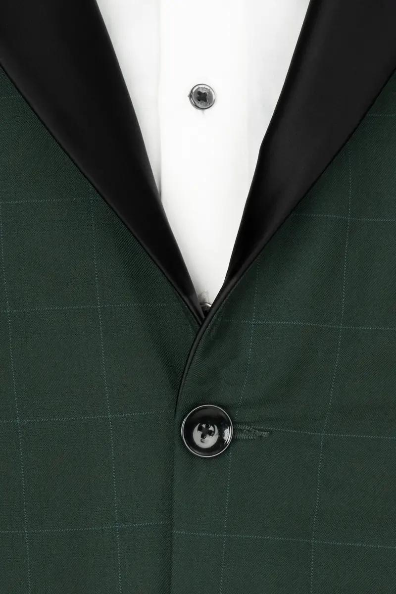 Gunmetal Green Subtle Windowpane Tuxedo Suit 9