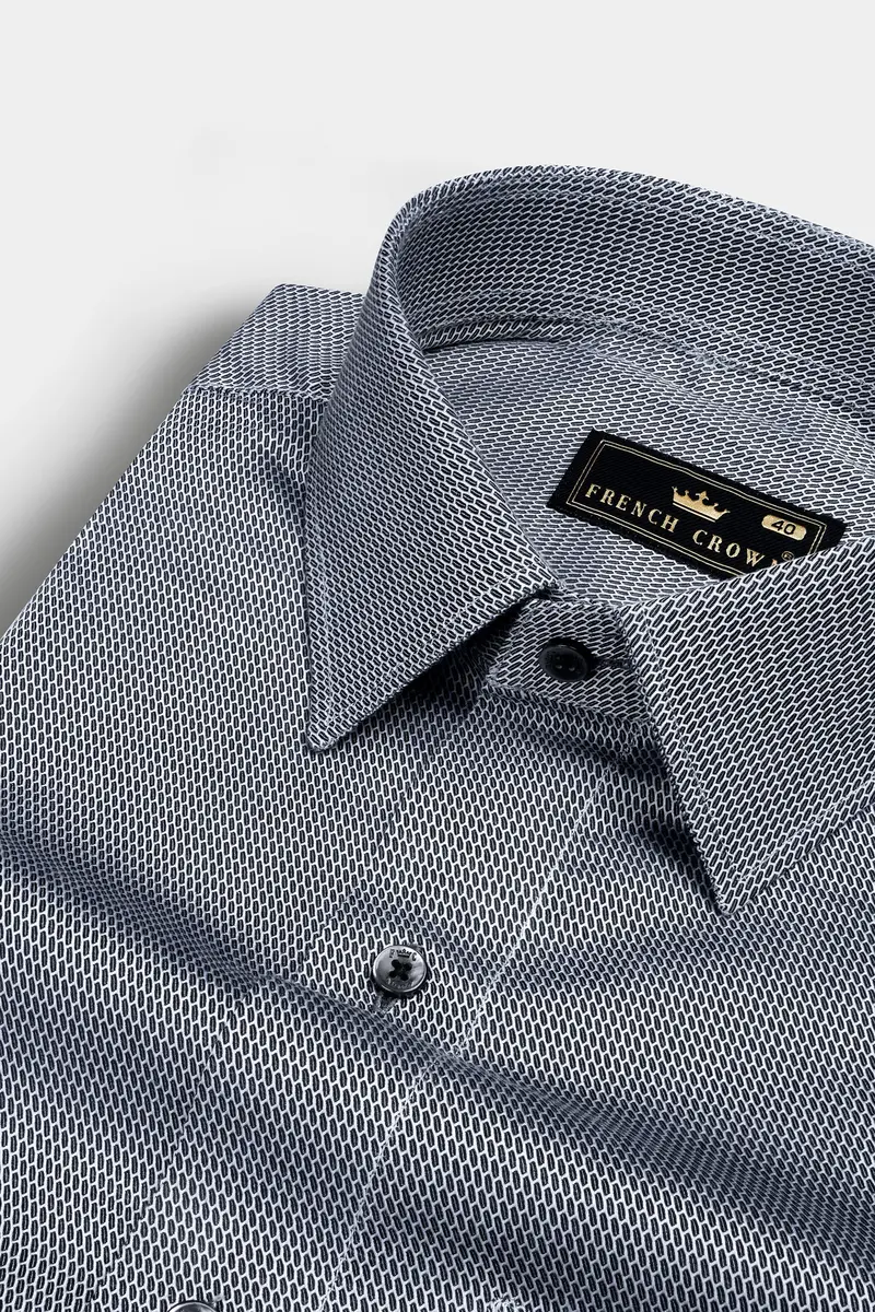 Gunsmoke Gray Dobby Textured Premium Giza Cotton Shirt 1
