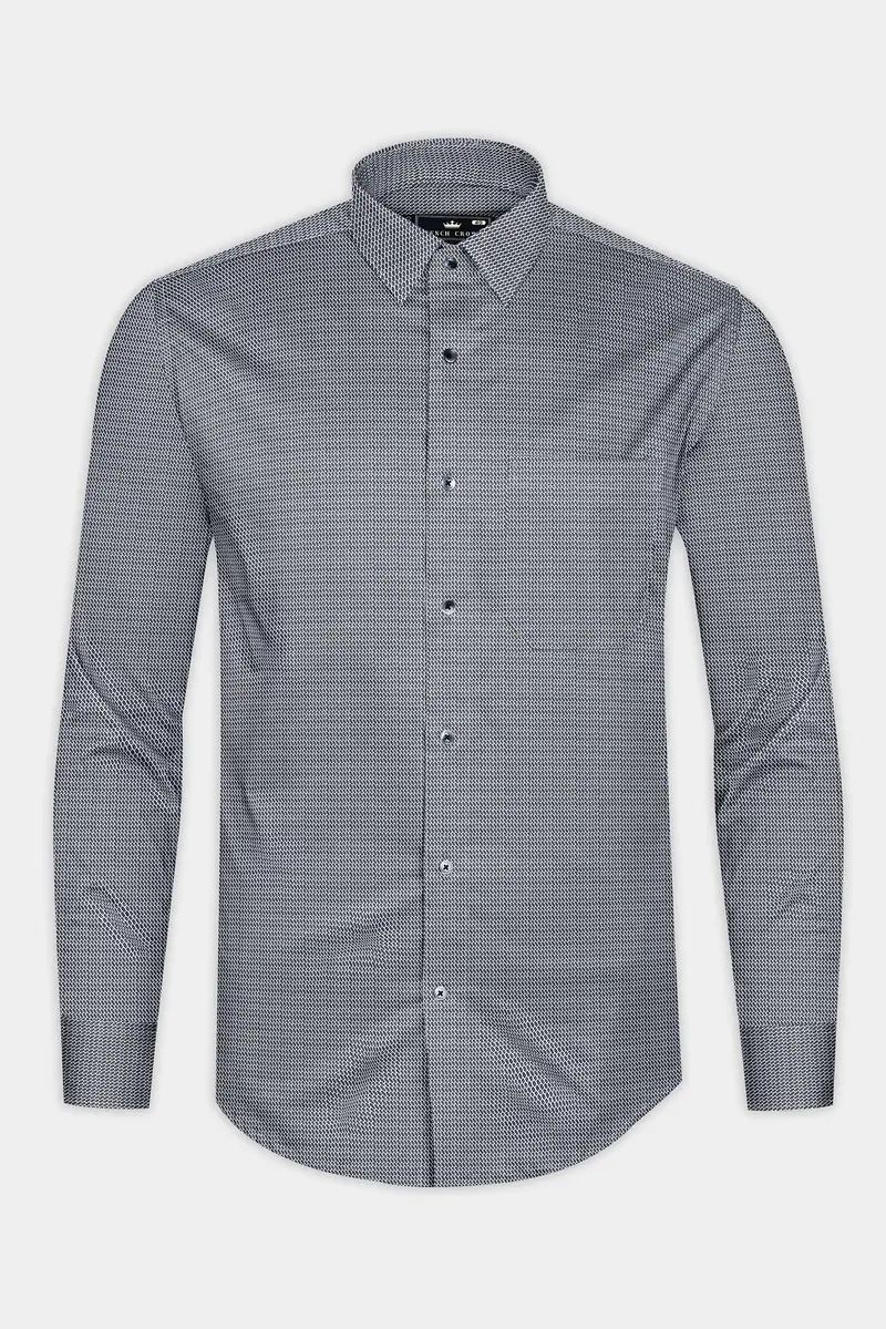 Gunsmoke Gray Dobby Textured Premium Giza Cotton Shirt 4