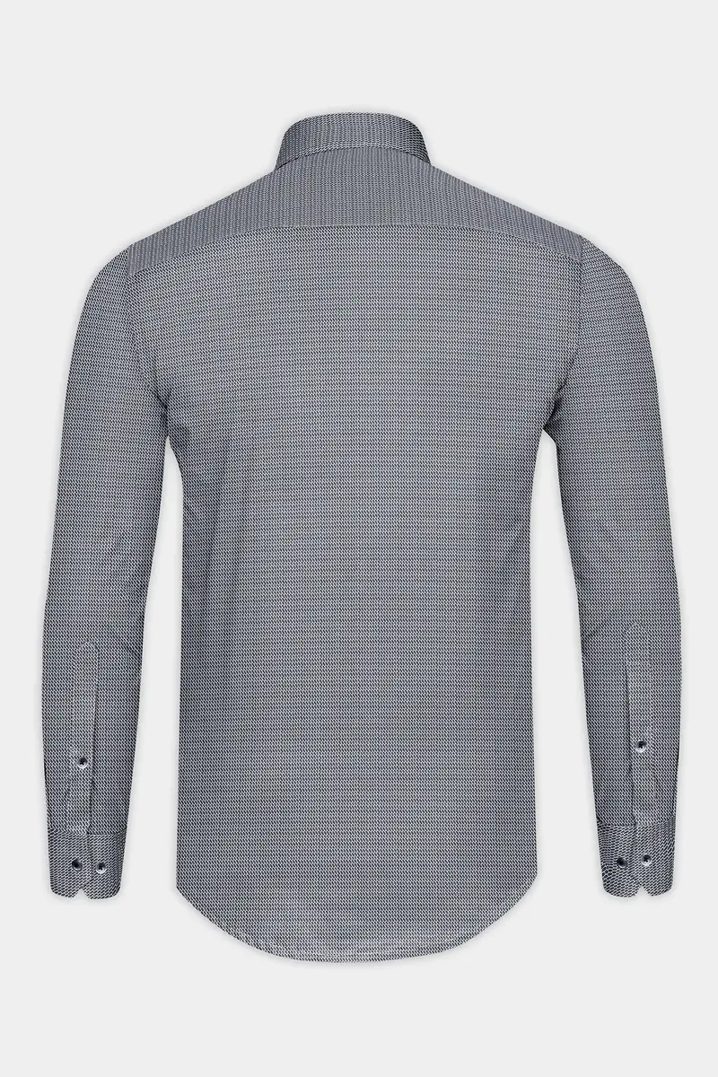Gunsmoke Gray Dobby Textured Premium Giza Cotton Shirt 5