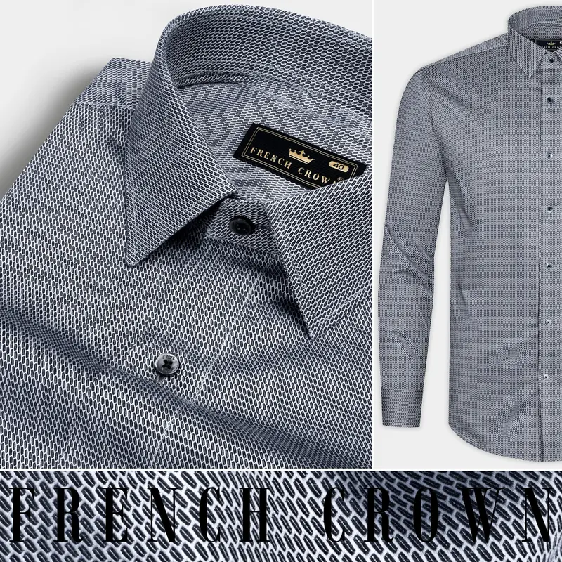 Gunsmoke Gray Dobby Textured Premium Giza Cotton Shirt 9
