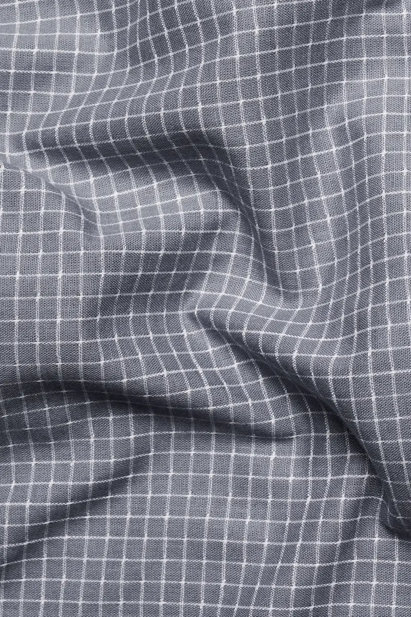 Gunsmoke Gray Gingham Checkered Premium Cotton Crop Top 3