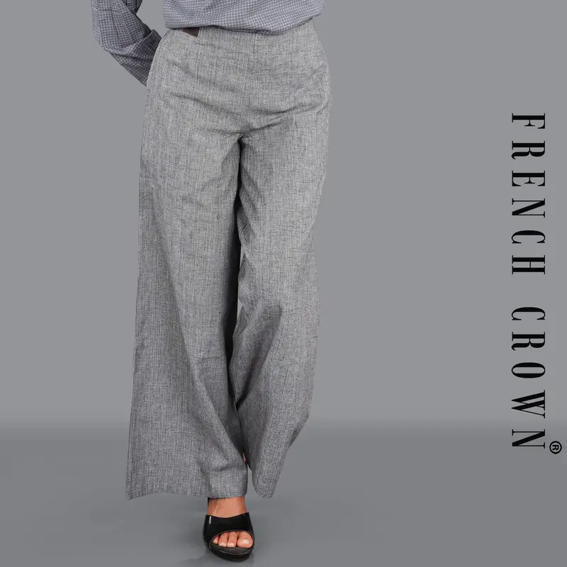 Gunsmoke Gray Premium Cotton A-Line Palazzo 1