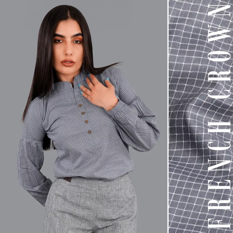 Gunsmoke Gray Printed Premium Cotton Top 1