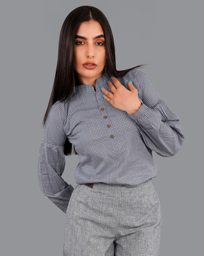 Gunsmoke Gray Printed Premium Cotton Top 2