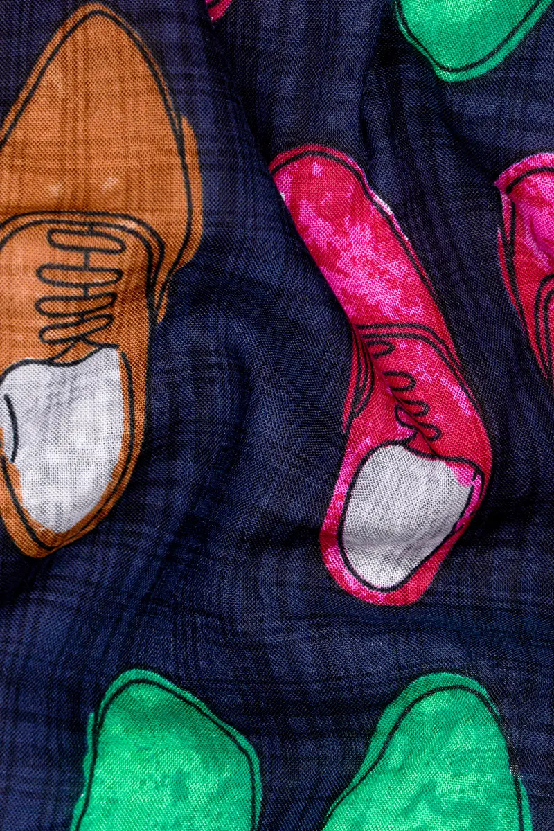 Haiti Blue Colourful Shoes Printed Lightweight Premium Cotton Oversized Shirt 3