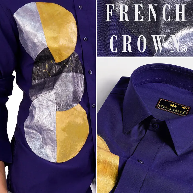 Haiti Blue Hand Painted Super Soft Premium Cotton Designer Shirt 1