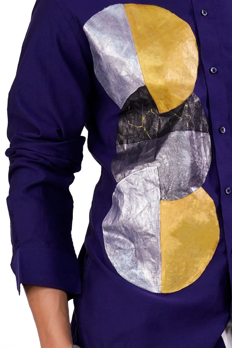 Haiti Blue Hand Painted Super Soft Premium Cotton Designer Shirt 2