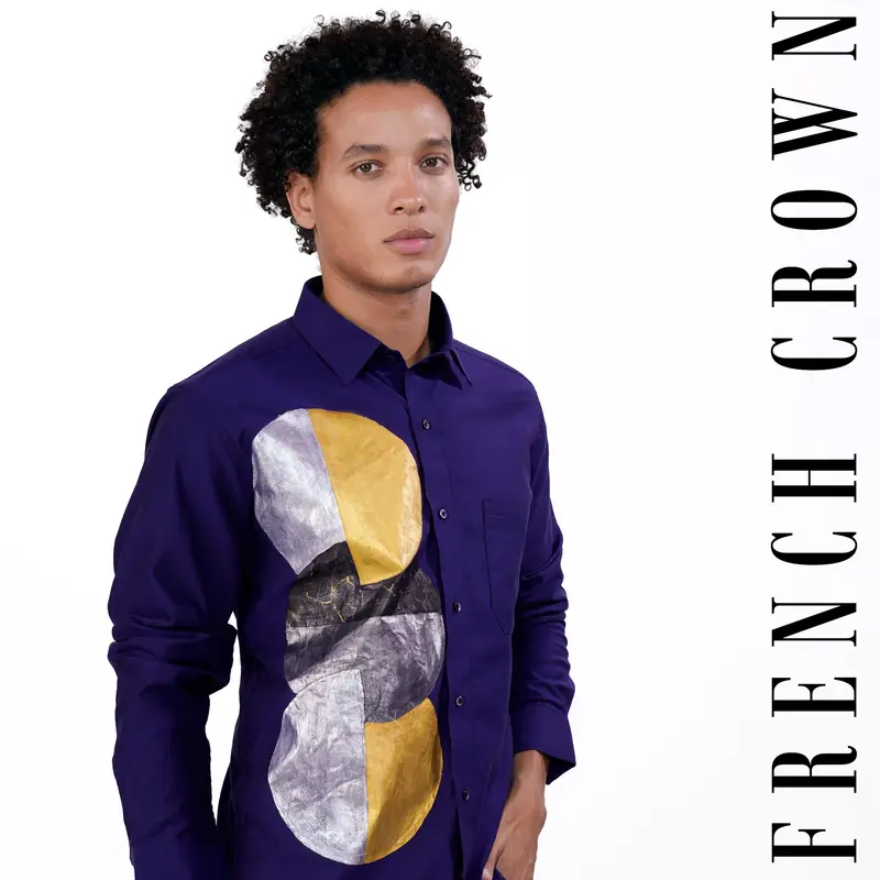 Haiti Blue Hand Painted Super Soft Premium Cotton Designer Shirt 9