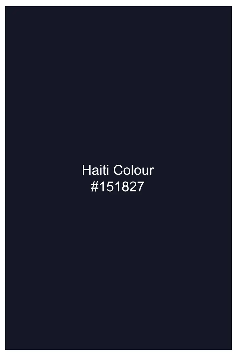 Haiti Blue Jacquard Printed Textured Premium Cotton Shirt 8