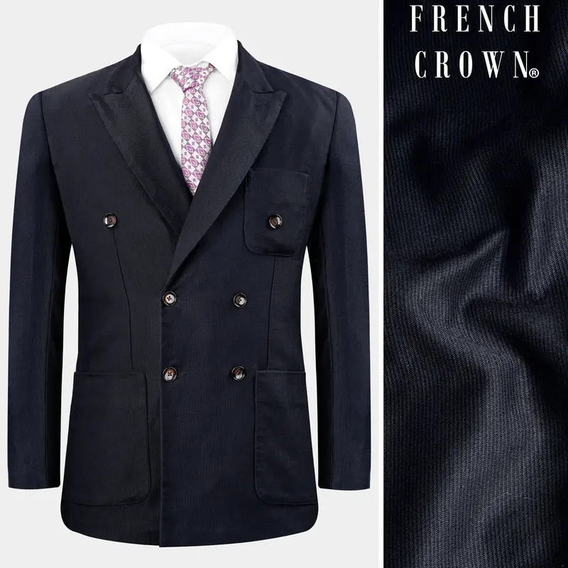 Haiti Blue Premium Cotton Corduroy Sports Blazer 1