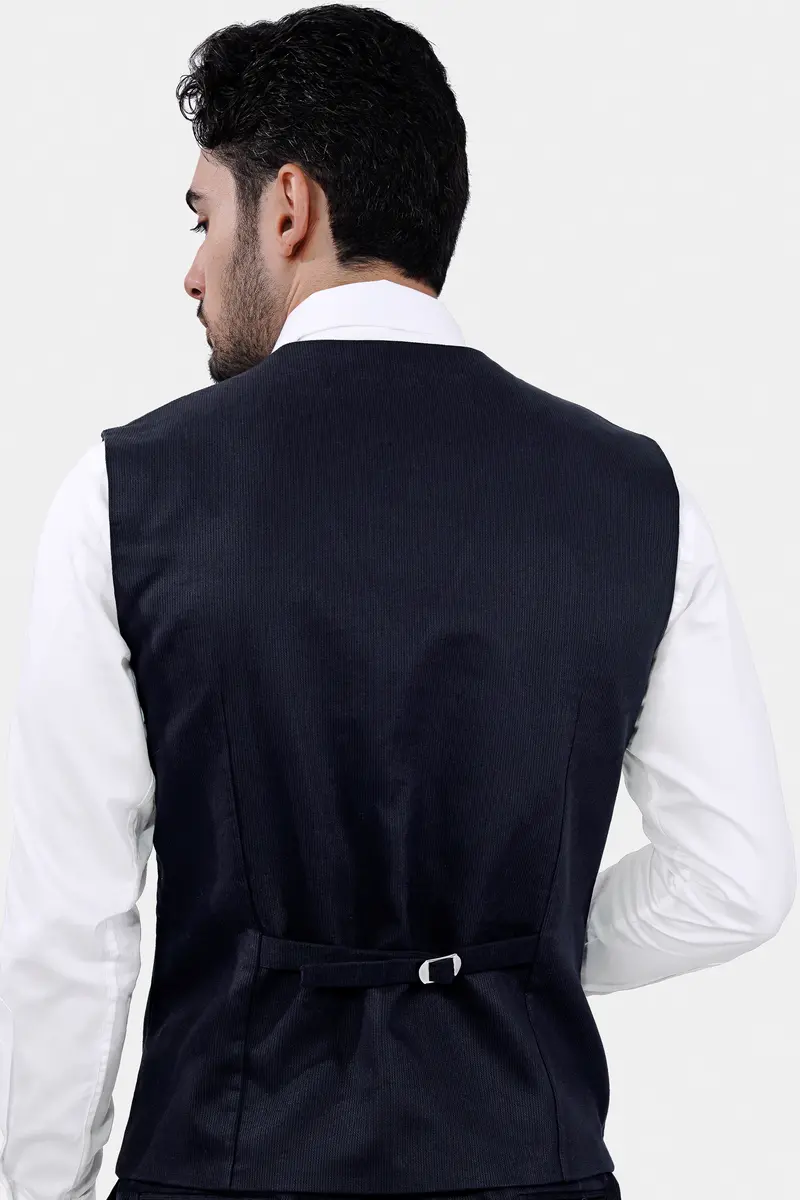 Haiti Blue Premium Cotton Corduroy Sports Waistcoat 4