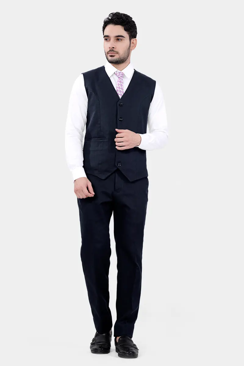 Haiti Blue Premium Cotton Corduroy Sports Waistcoat 5