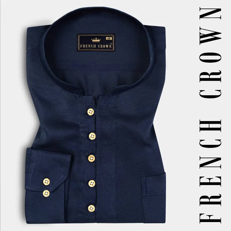 Haiti Blue Premium Tencel Kurta Shirt 1