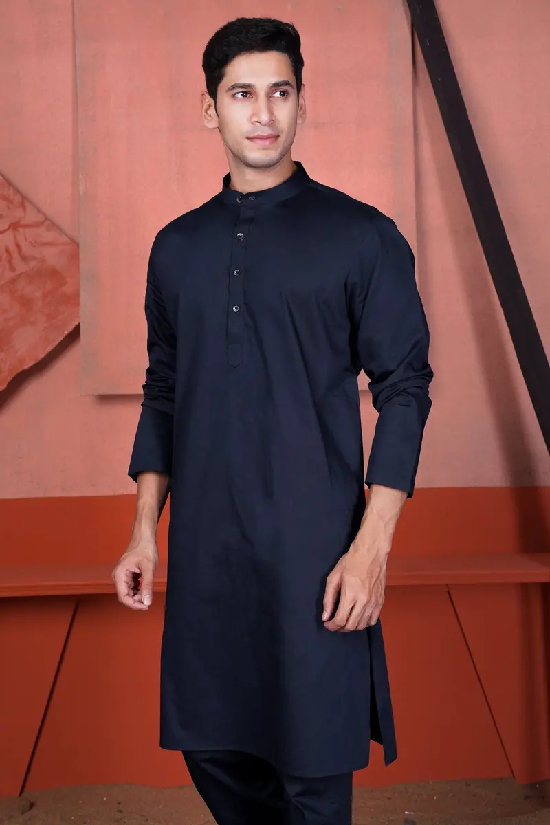 Haiti Blue Rajasthani Man Hand Painted Subtle Sheen Super Soft Premium Cotton Designer Kurta Set 5