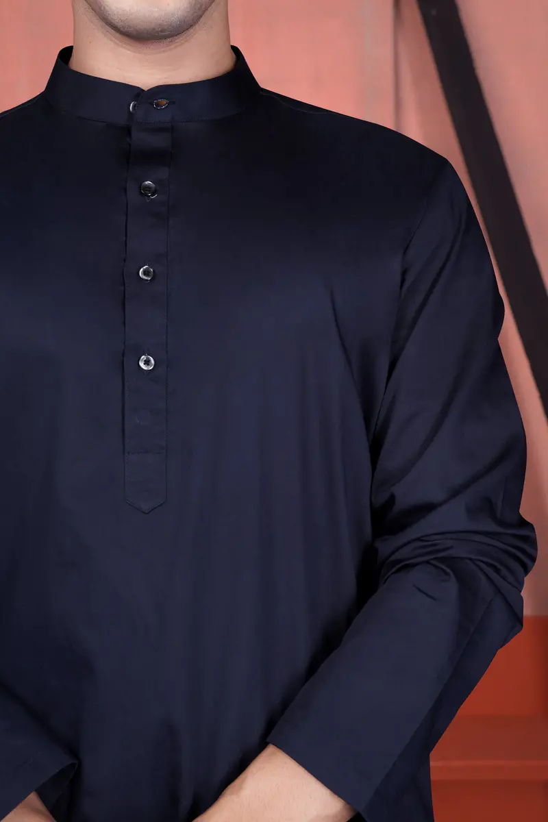Haiti Blue Rajasthani Man Hand Painted Subtle Sheen Super Soft Premium Cotton Designer Kurta Set 6