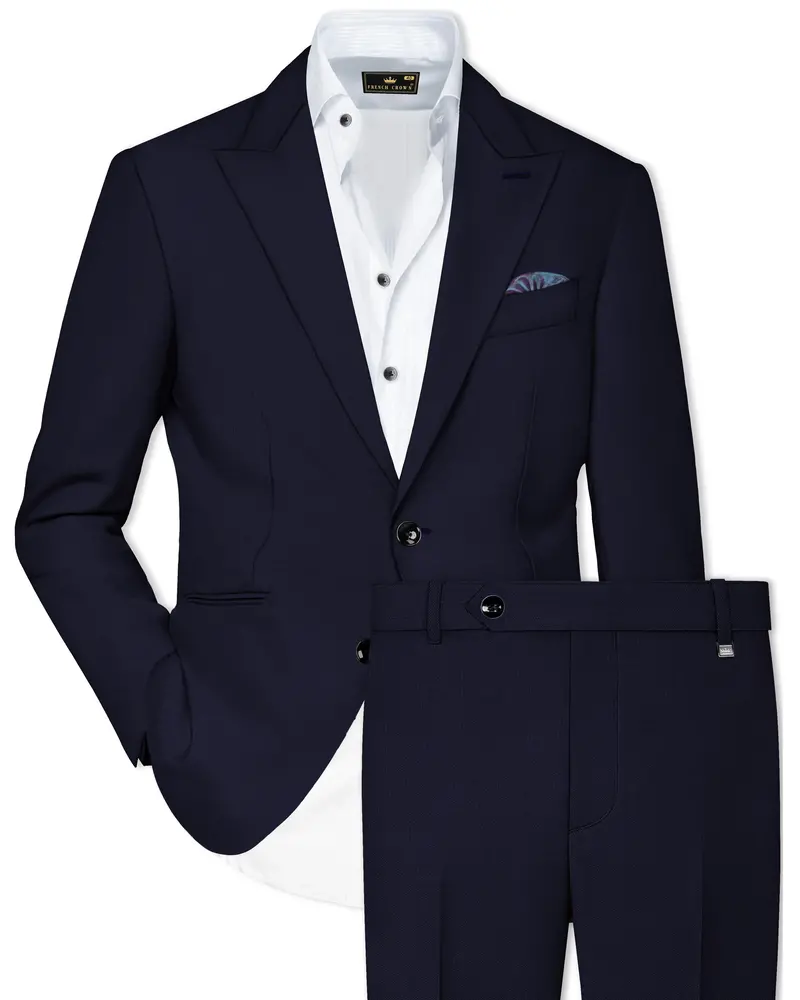 Haiti Blue Single Breasted Suit 1