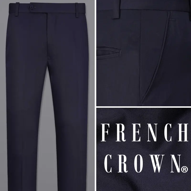 Haiti Blue Textured Pant 1