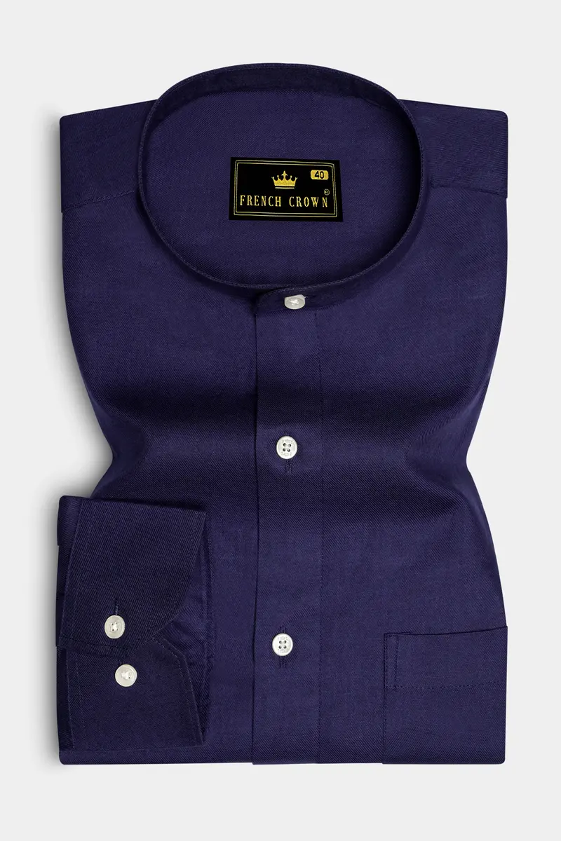 Haiti Blue Twill Premium Cotton Shirt 4