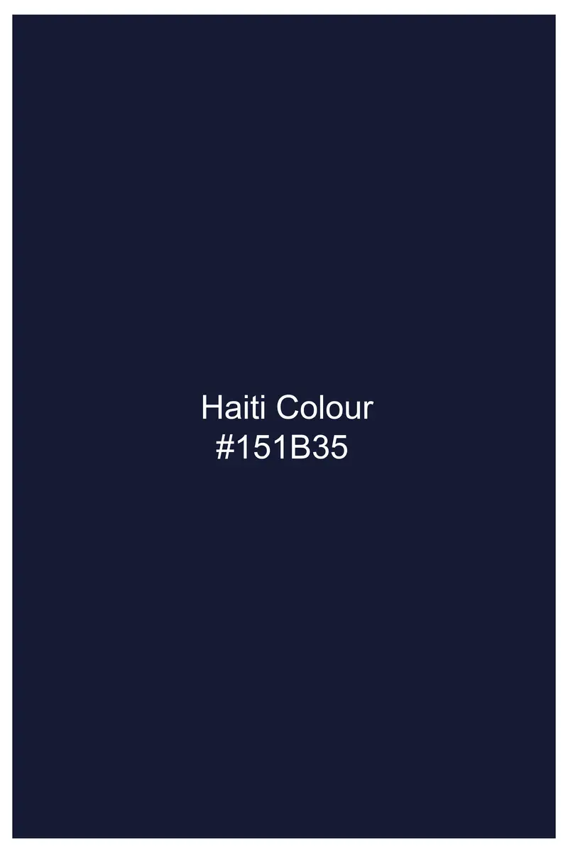 Haiti Blue Twill Printed Premium Cotton Shirt 8