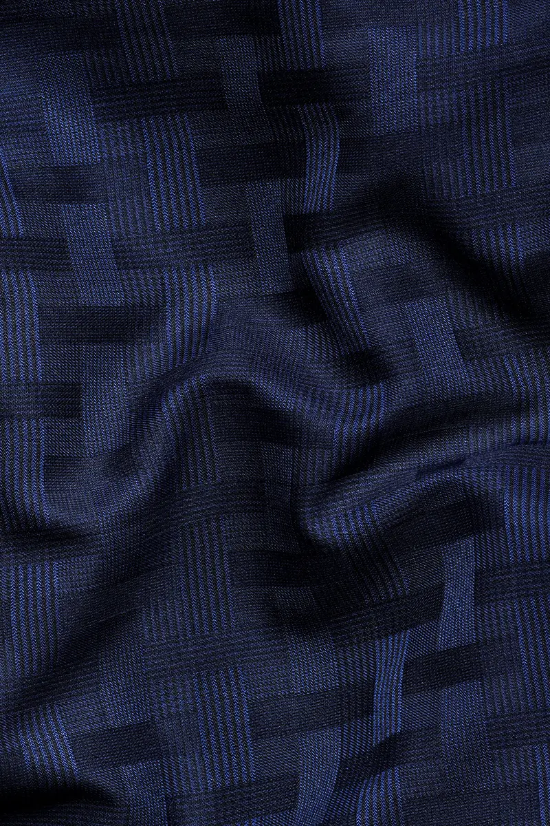 Haiti Blue Wool Rich Nehru Jacket 3