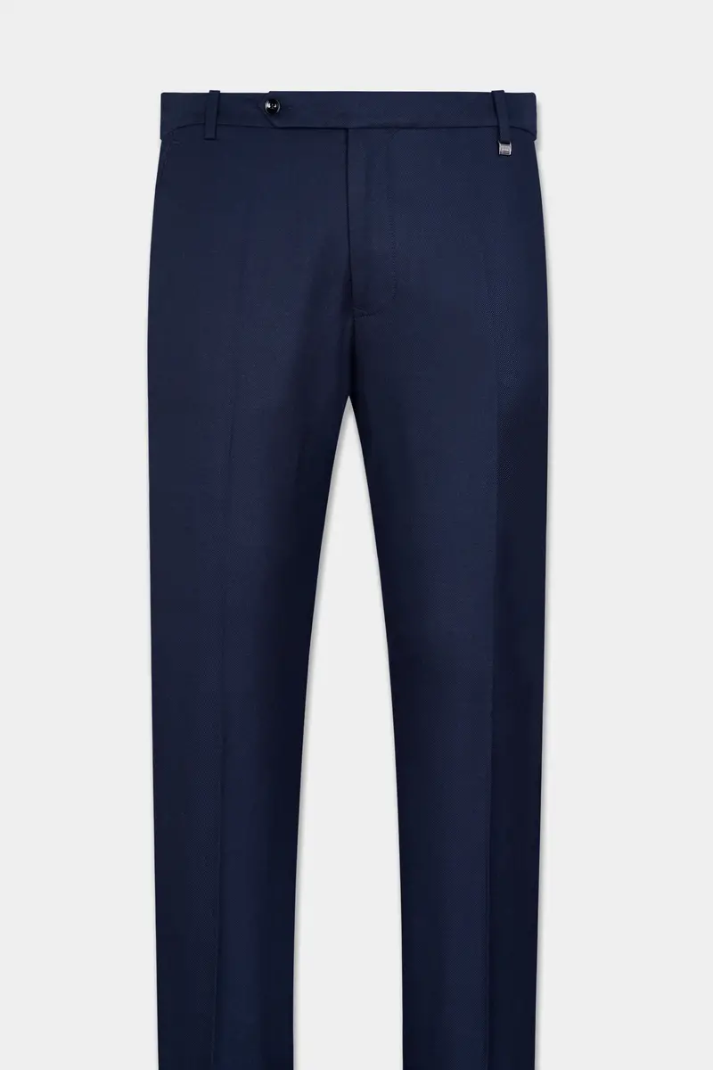 Haiti Blue Wool Rich Stretchable Waistband Pant 4
