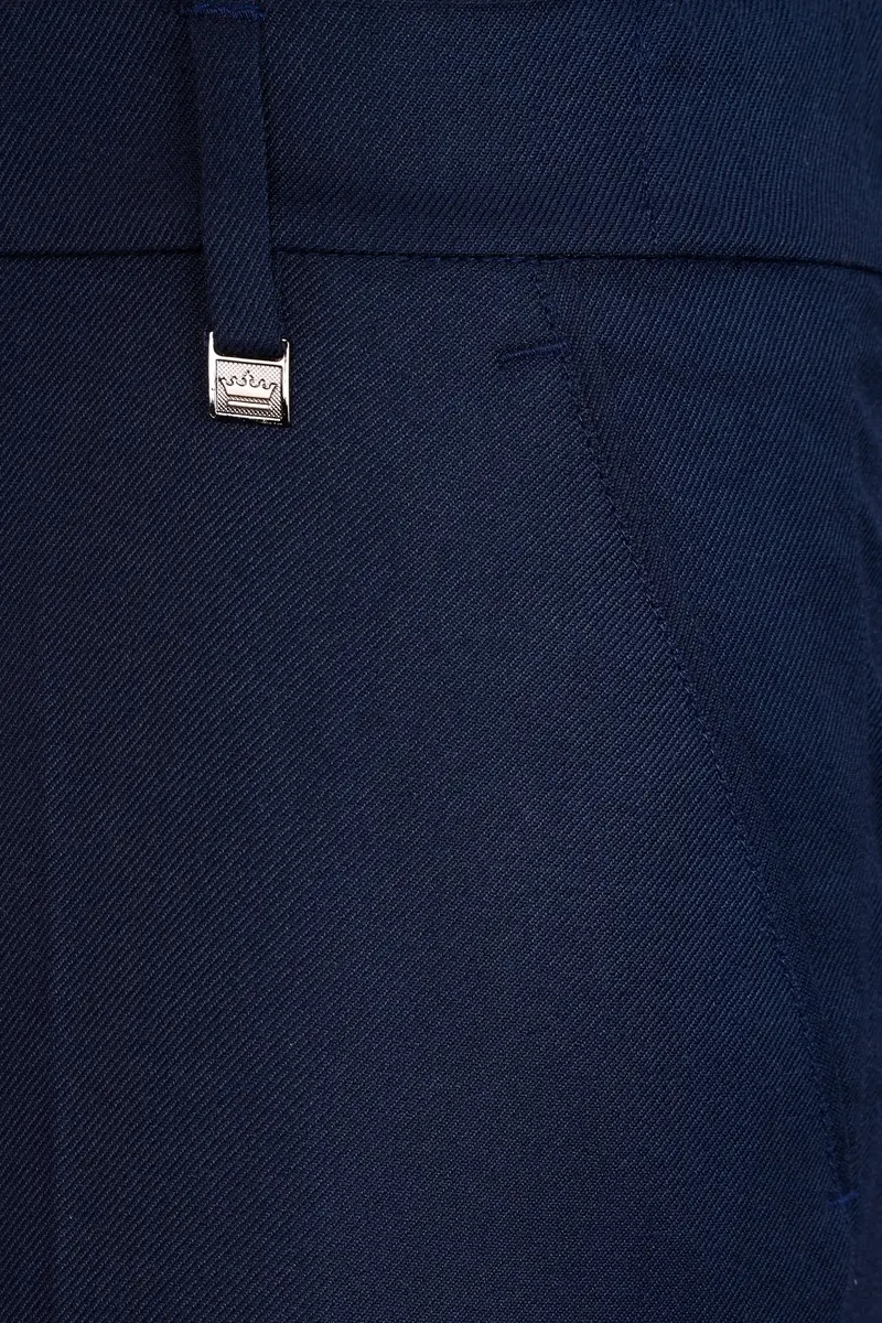 Haiti Blue Wool Rich Stretchable Waistband Pant 5