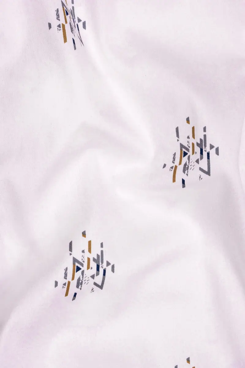 Half White Half Printed Super Soft Premium Cotton Shirt 3