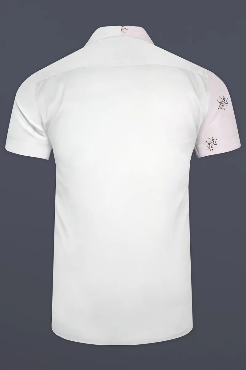 Half White Half Printed Super Soft Premium Cotton Shirt 6