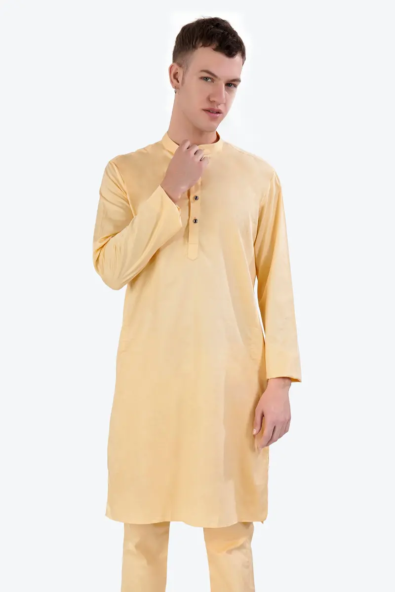 Hampton Beige Subtle Sheen Super Soft Premium Cotton Kurta 2