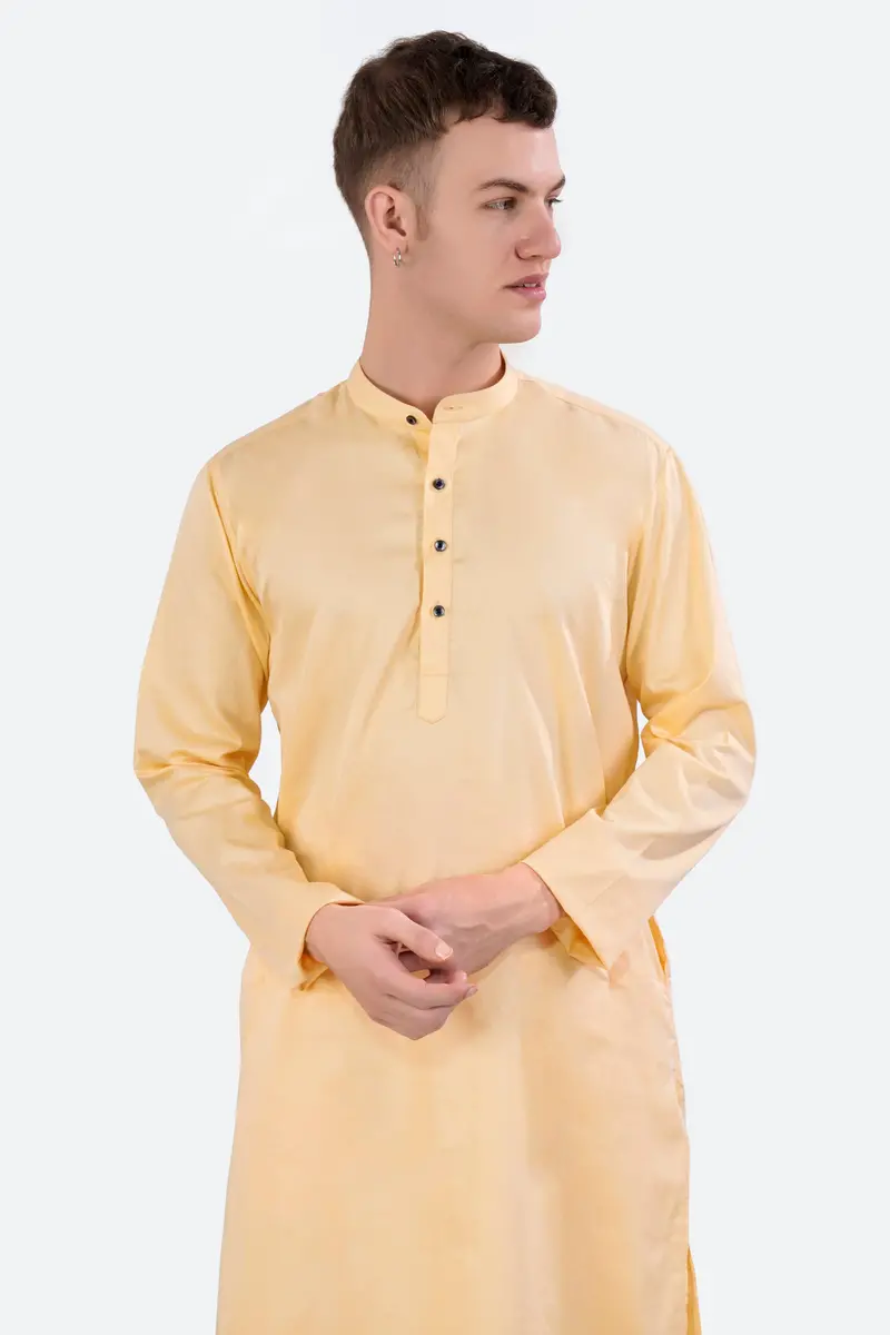 Hampton Beige Subtle Sheen Super Soft Premium Cotton Kurta 4