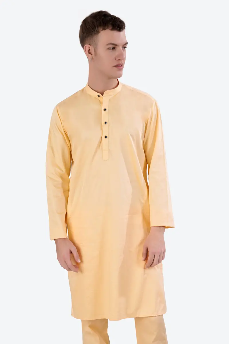 Hampton Beige Subtle Sheen Super Soft Premium Cotton Kurta 5