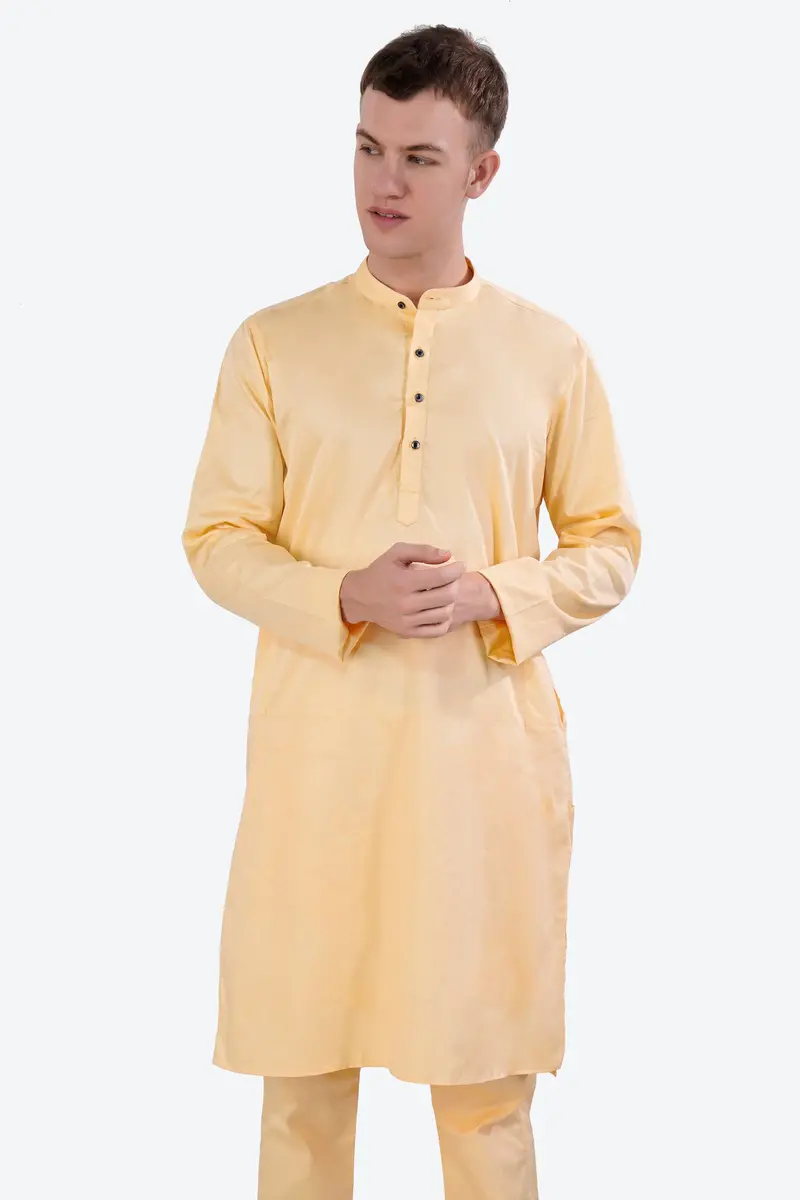 Hampton Beige Subtle Sheen Super Soft Premium Cotton Kurta 6
