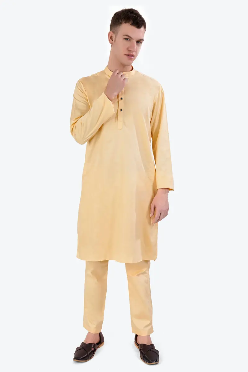 Hampton Beige Subtle Sheen Super Soft Premium Cotton Kurta 8