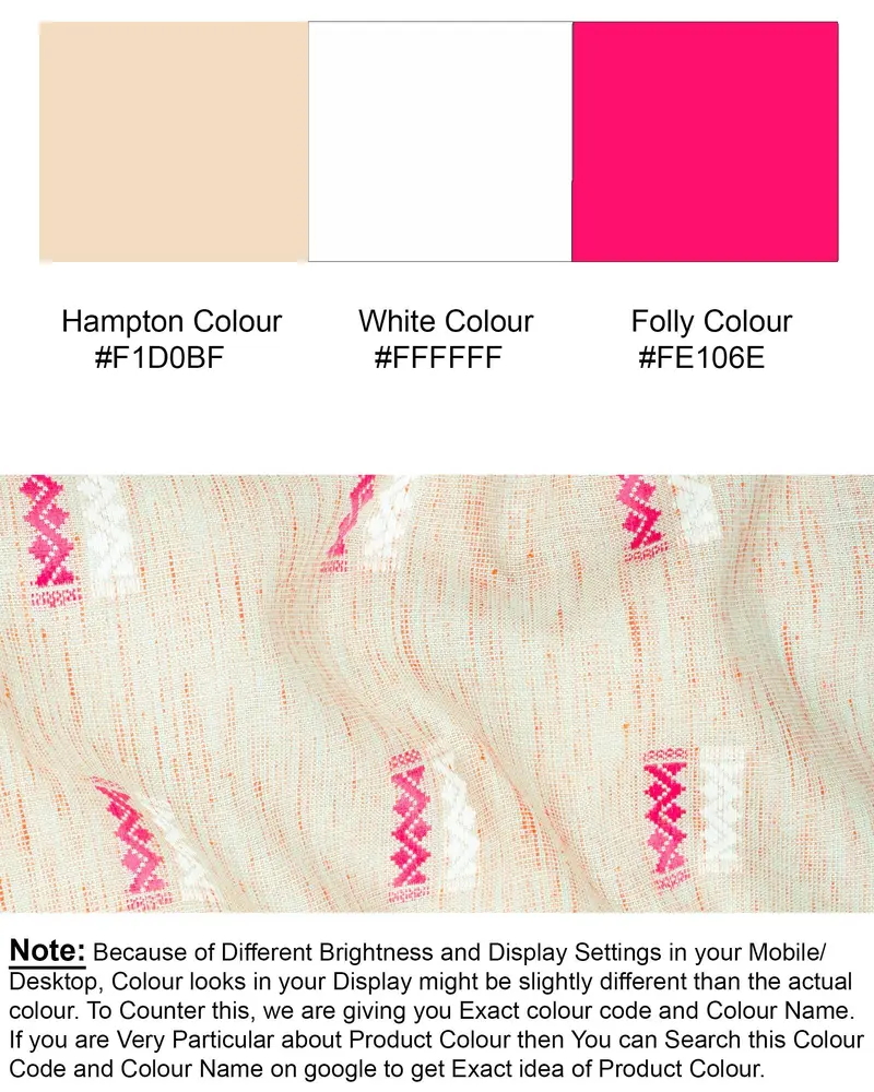Hampton Cream Jacquard Textured Premium Giza Cotton Kurta 7