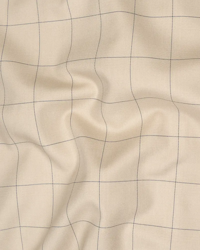 Hampton Cream Windowpane Bandhgala Designer Blazer 3