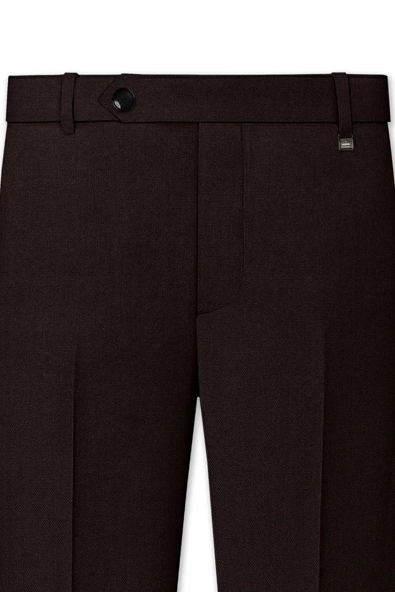 Hampton-Gondola Brown Diamond Textured Wool Rich Slight Double Single Breasted Suit 12