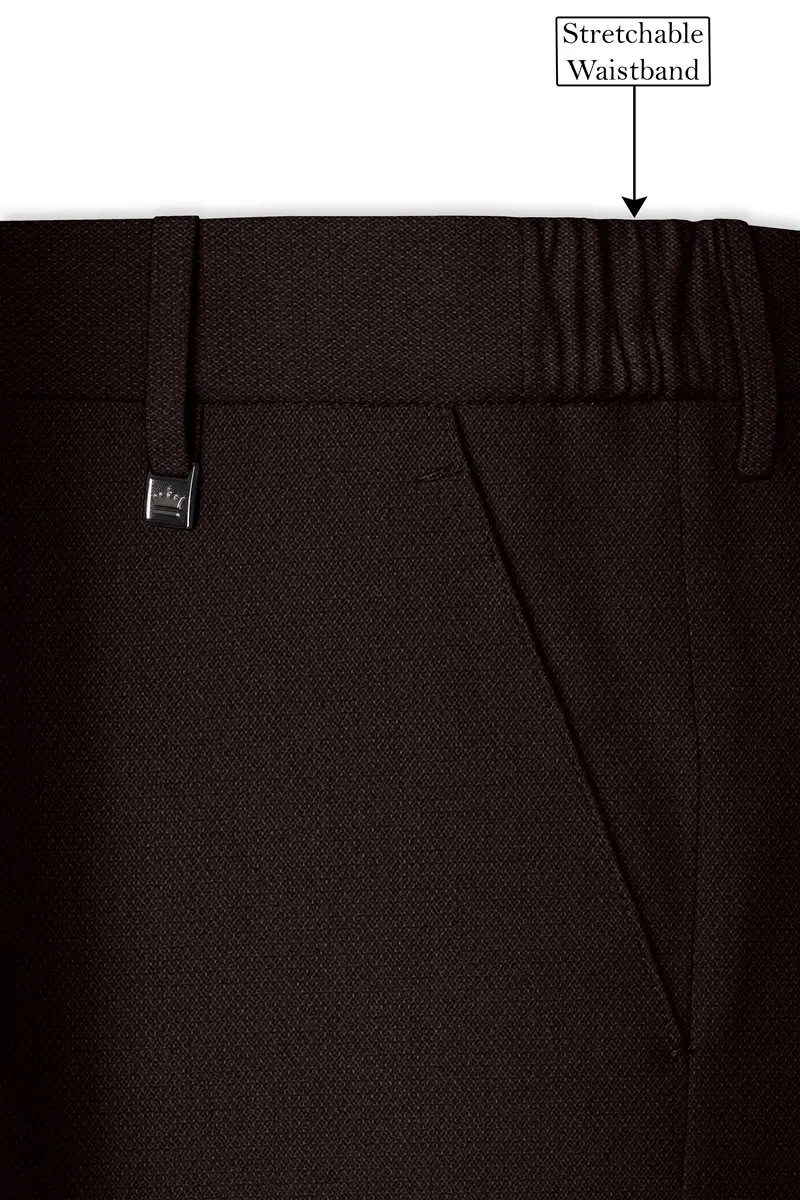 Hampton-Gondola Brown Diamond Textured Wool Rich Slight Double Single Breasted Suit 15