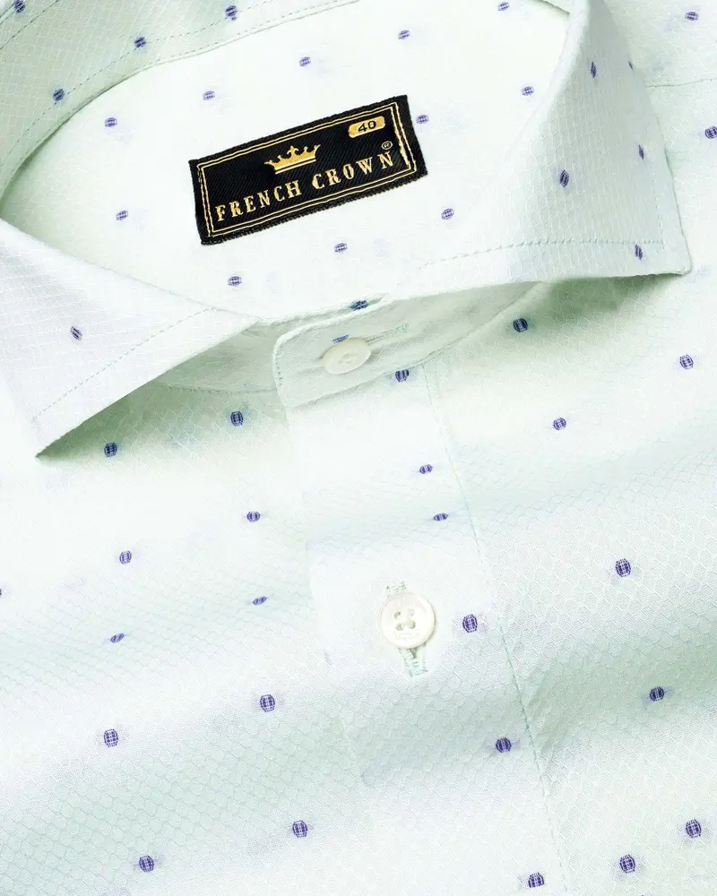 Harp Green Dobby Textured Premium Giza Cotton Shirt 1