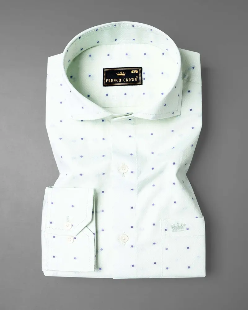 Harp Green Dobby Textured Premium Giza Cotton Shirt 3