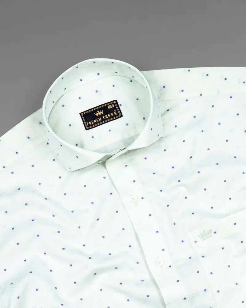 Harp Green Dobby Textured Premium Giza Cotton Shirt 4