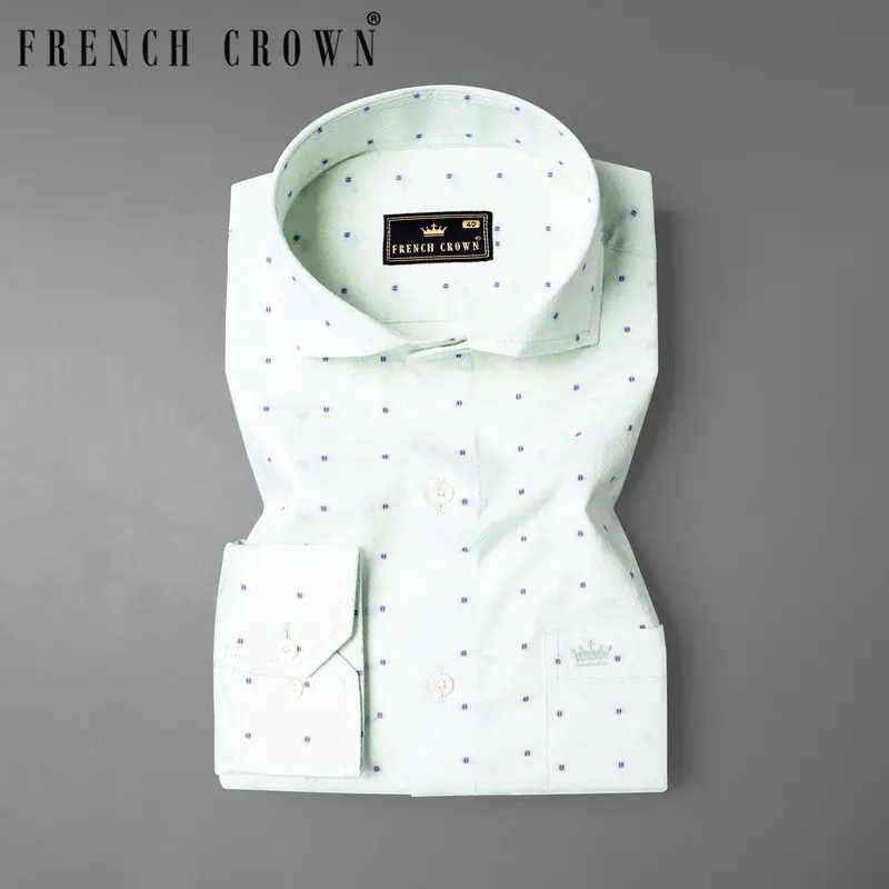 Harp Green Dobby Textured Premium Giza Cotton Shirt 7