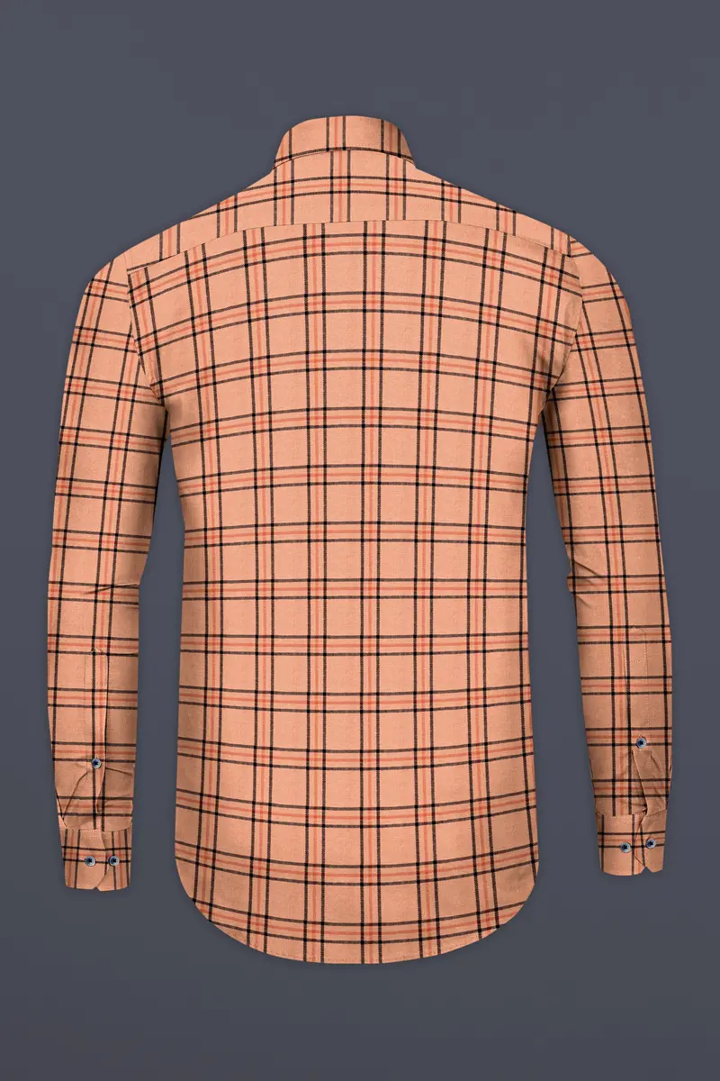 Harvest Orange Plaid Twill Premium Cotton Shirt 5