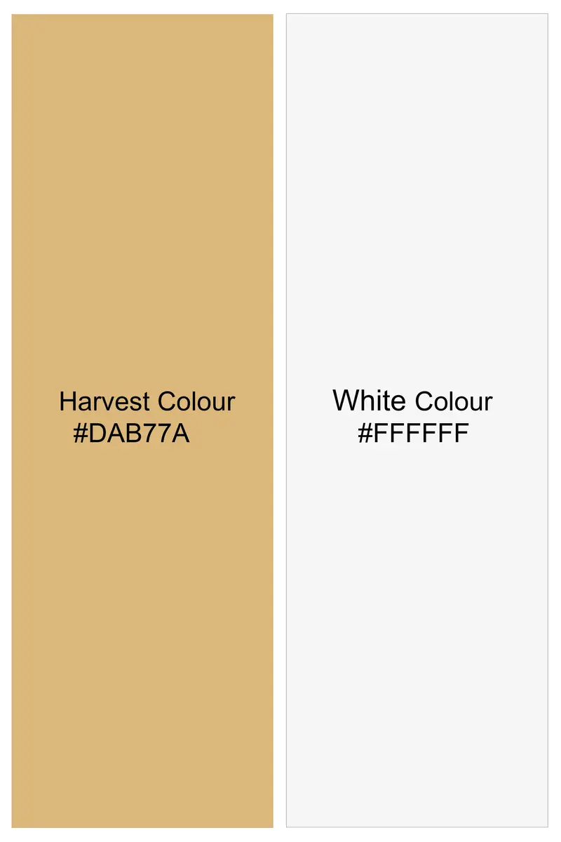 Harvest Yellow And Bright White Striped Premium Cotton Shirt 8